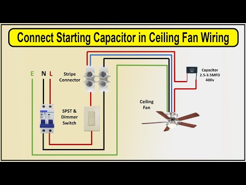 How to connect starting capacitor in ceiling fan wiring diagram of ceiling | ceiling fan