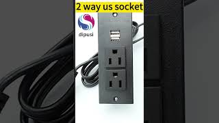 2 way us socket with usb-Furniture socket  #powersocket  #powerstrips