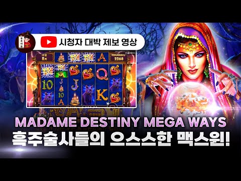 슬롯👨‍🎓슬롯머신👑🐈마담 맥스윈 당첨🔥시청자 제보 잭팟영상💯👑 슬롯대왕 👑 MADAME DESTINY:마담 데스티니