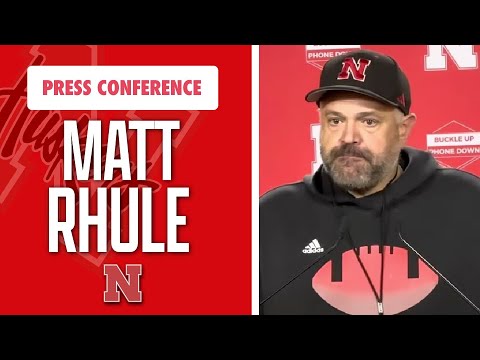 Nebraska Football Head Coach Matt Rhule with the media ahead of game at USC I HuskerOnline I GBR