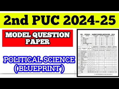 2nd PUC POLITICAL SCIENCE BLUEPRINT 2024-25 #exam  #politicalscience  #blueprint #karnataka