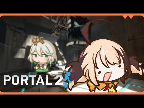 【PORTAL 2 CO-OP】0 braincell activity with cece #hololiveEnglish #holoJustice