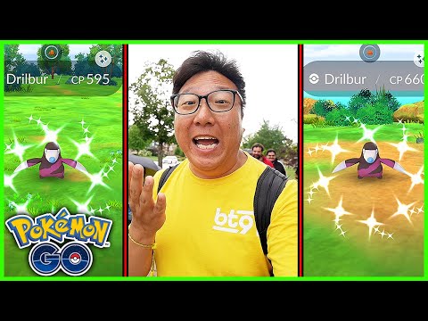 Drilbur Spotlight Hour with Double Shiny Drilburs! - Pokemon GO