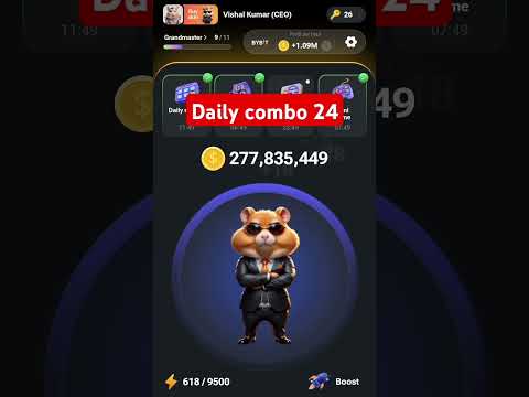 hamster Kombat daily combo 24, August || how to 24 August Hamster Kombat Daily combos #combocard