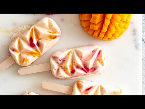 How to make Fruity Yoghurt Pops with Strawberry & Mango! #Shorts Recipes