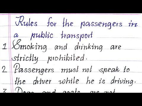 Rules For the Passenger in a Public Transport || Writeology TV