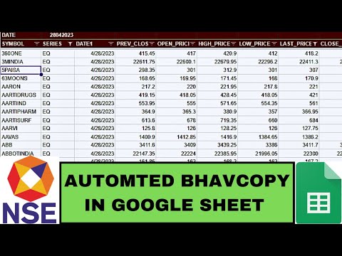 Automated Import Bhavcopy In Google Sheet | NSE Bhavcopy Data Analysis | NSE Bhavcopy Data Analysis