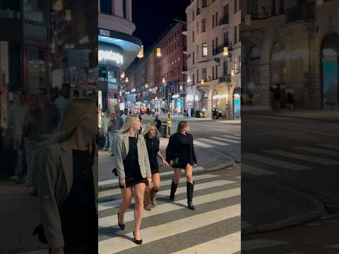 Swedish girls at night #sweden #nightlife #shorts #viral #shortsfeed #stockholm #night #party #2024