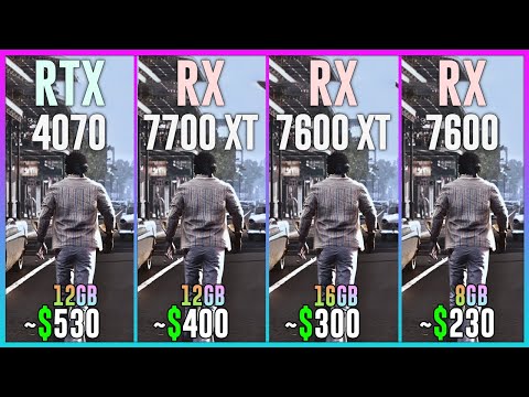 RTX 4070 vs RX 7700 XT vs RX 7600 XT vs RX 7600 - Test in 25 Games