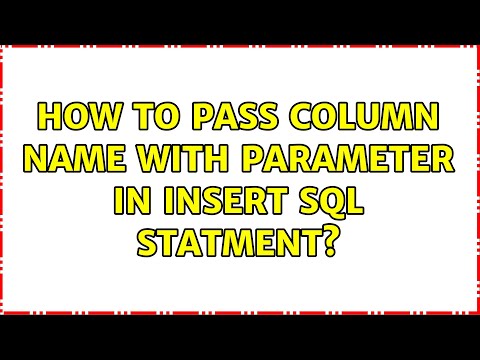 How to pass column name with parameter in insert sql statment?