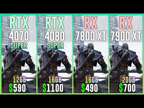 RTX 4070 SUPER vs RTX 4080 SUPER vs RX 7800 XT vs RX 7900 XT - Test in 20 Games