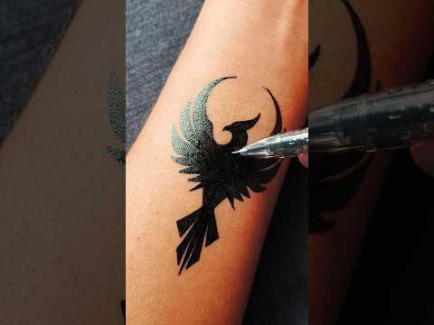 "PHOENIX RISING | Wrist Tattoo Design | Black Gel Pen".......#tattoo #tattooideas #tattooartist #art