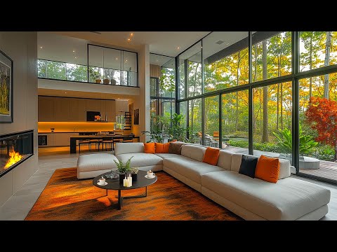 Experience the Relaxing Autumn in Forest Living Room with Soothing Jazz Piano 🌤️ Piano Jazz Music