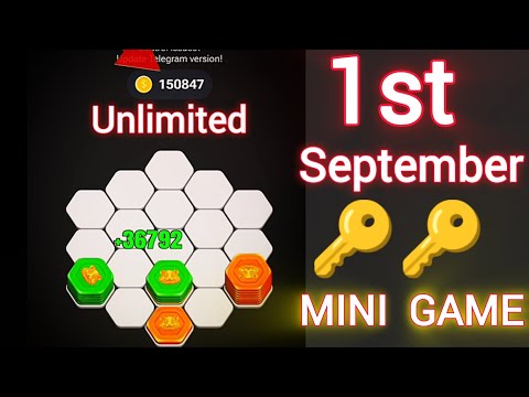 Unlimited Coins Hamster kombat mini game | 1 September Puzzle game | Hau To Mini Game Puzzle