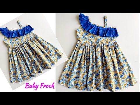 One Shoulder Strap Baby Frock cutting and stitching | Baby Frock