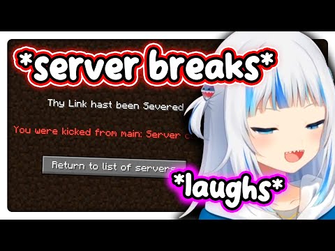 Gura Laughs after Hololive RP Server Breaks..