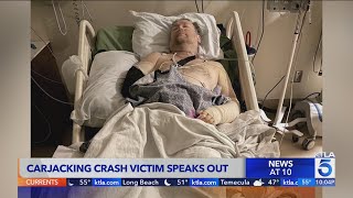 Victim in Beverly Hills carjacking crash speaks out