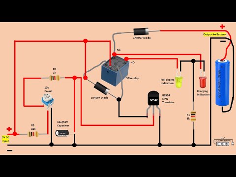 auto cut off 3.7V lithium ion battery charger circuit diagram