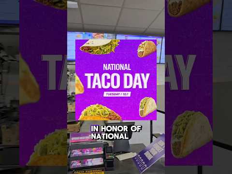 RUN! $1 tacos all day long at taco bell! #nationaltacoday #shorts