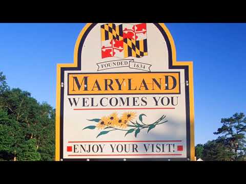 Aerial footage of Baltimore and Potomac Maryland