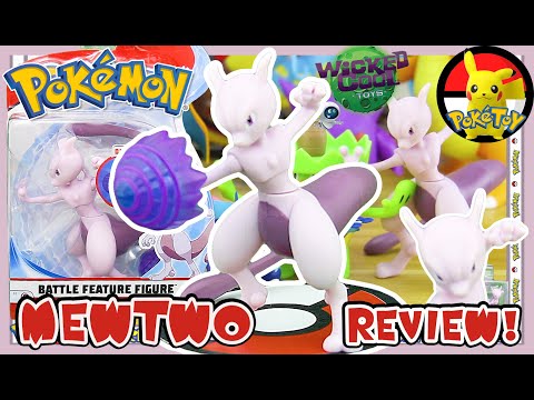 WICKED COOL TOYS Pokémon MEWTWO Battle Feature Figure Review and UNBOXING S3