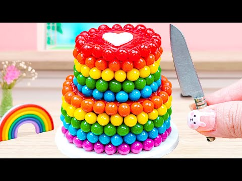 Beautiful Miniature Colorful Cake 🌈 Miniature Rainbow Chocolate Cake Decorating Ideas by Lotus Cakes