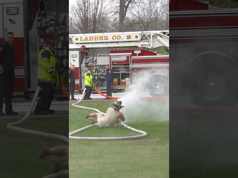 Man loses control of fire hose badly