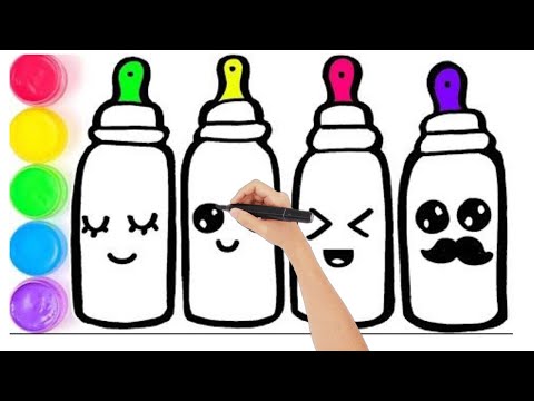 Let's Draw a Milk Bottles for kids and Toddlers.