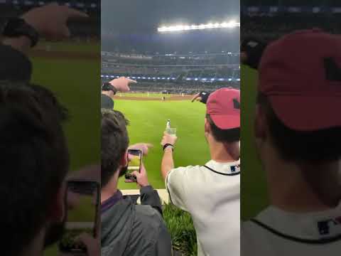 Ronald Acuña Jr. plays beer pong with a fan