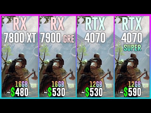 RX 7800 XT vs RX 7900 GRE vs RTX 4070 vs RTX 4070 SUPER - Test in 25 Games