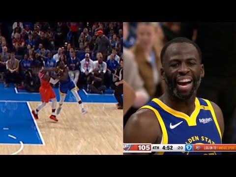 Draymond Green takes a swing at Lu Dort and hits him in the head vs OKC 😳