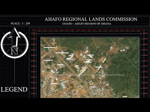 Topographical map of Ahafo Regional Lands Commission Goaso Ghana