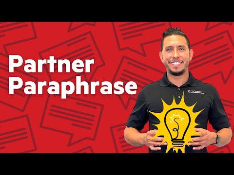 Promising Practice: Partner Paraphrase