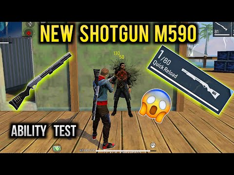 New Shotgun M590 Ability Test | Free Fire New Gun M590 - OB46 Update