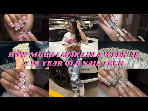 How much I make in a Week as a 18 year old Nail Tech! ($1k+..)