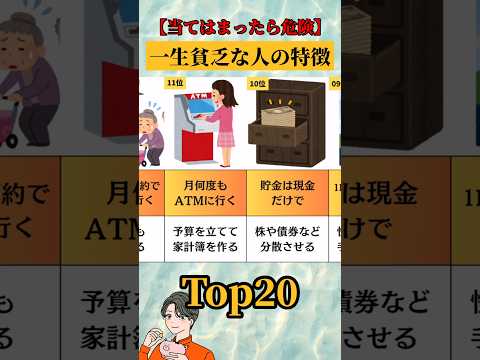 ㊗50万再生！一生貧乏な人の共通点TOP20 #shorts #お金