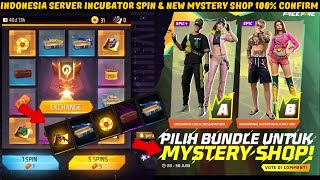 Indonesia Server New Mystery Shop 100% Confirm & Incubator Spin 🔥 ff indonesia server new event 🎯