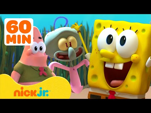 SpongeBob's Kamp Koral Camp Games! w/ Patrick & Squidward 🧽 1 Hour | Nick Jr.