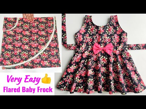 Very Easy Full Flared Baby Frock Cutting and stitching