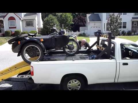 Loading the Ural on a truck