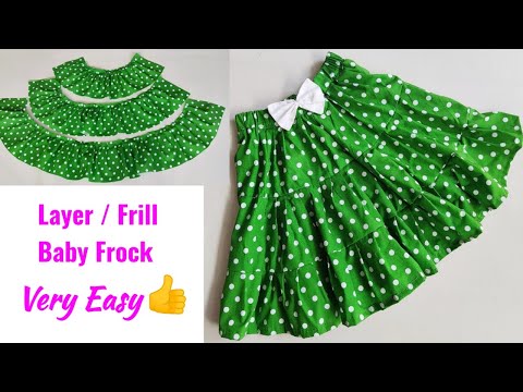 Layer / Frill Baby Skirt Cutting and stitching | Baby Skirt Cutting and stitching