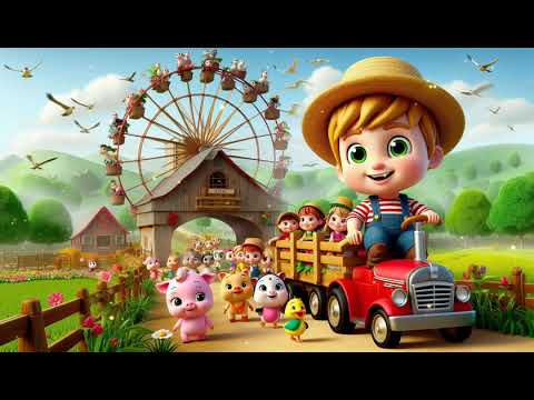 The Wheels on the Farm Go Round: Fun with Farm Animals & Nursery Rhymes Cartoon Kid Song