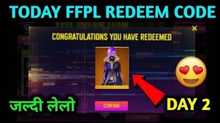 FREE FIRE TODAY REDEEM CODE | FFPL REDEEM CODE | POWER UP REDEEM CODE | DAY 2 FFPL REDEEM CODE |