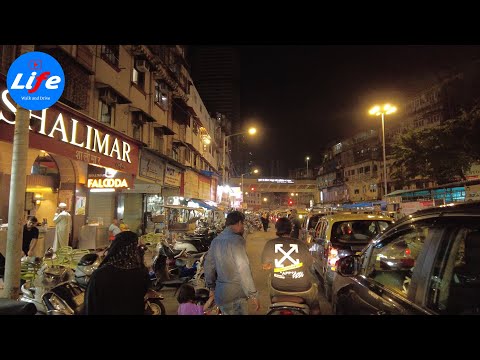 Mumbai 4k - Nightlife - From Girgaon to Bori Bunder Via Gol Deval Temple -  Night Ride