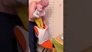 Exhausted dad innovates unique parenting hacks #shorts