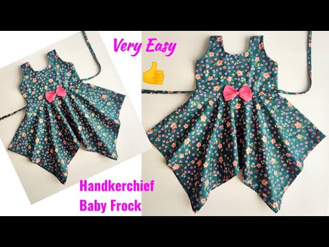 Handkerchief Baby Frock cutting and stitching | Baby Frock cutting and stitching