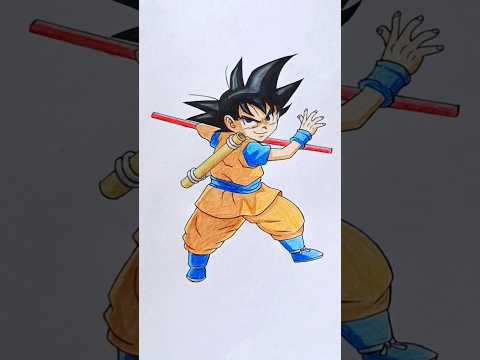 Drawing Goku (DAIMA) #dbz #anime #shorts #gokufanart #goku