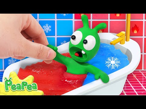 Hot or Cold Bathroom 🛁❄ PeaPea Funny Cartoon for Kids