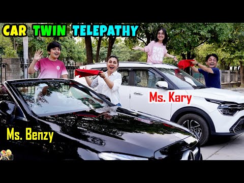 CAR TWIN TELEPATHY | Family Comedy Eating Challenge | Ms. Kary vs Ms. Benzy | Aayu and Pihu Show