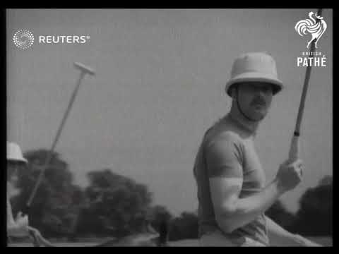 ROYAL DUCHESS PRESENTS CUP IN SERVICES POLO Navy beat RAF team including Duke of Glouceste...(1937)